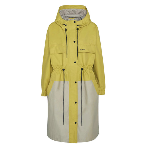 Barbour Womens Evie Showerproof Parka Limeade/Light Sand - The Sporting Lodge