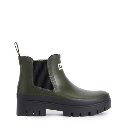 Barbour Womens Halton Chelsea Welly Olive/Black - The Sporting Lodge