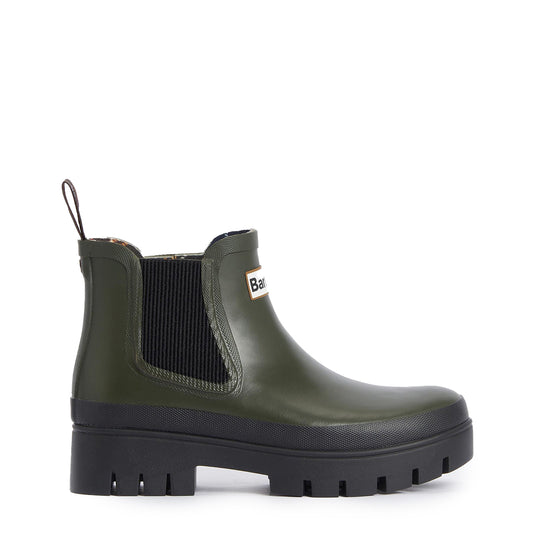 Barbour Womens Halton Chelsea Welly Olive/Black - The Sporting Lodge