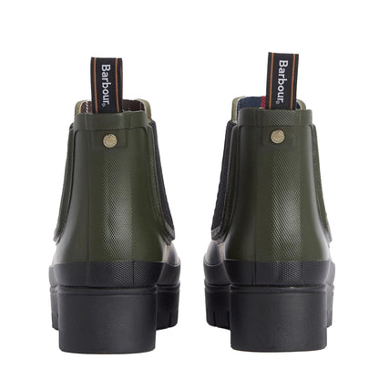Barbour Womens Halton Chelsea Welly Olive/Black - The Sporting Lodge