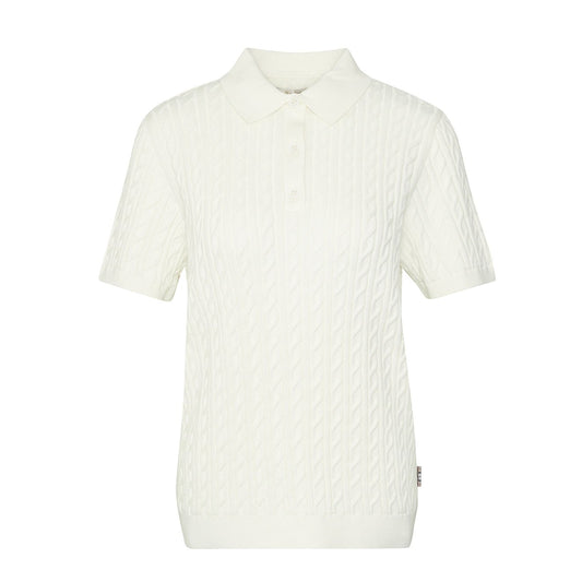 Barbour Womens Hartland Knitted Polo Jumper Cloud
