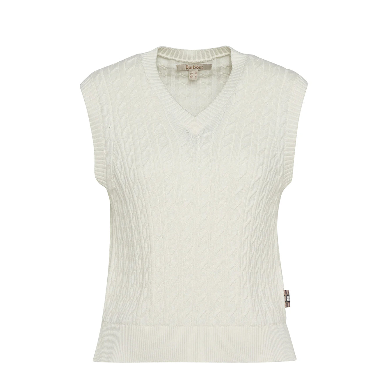 Barbour Womens Hartland Sleeveless Knitted Jumper Cloud