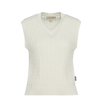Barbour Womens Hartland Sleeveless Knitted Jumper Cloud