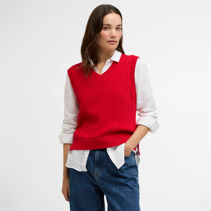 Barbour Womens Hartland Sleeveless Knitted Jumper Cloud