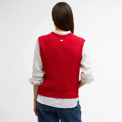 Barbour Womens Hartland Sleeveless Knitted Jumper Cloud