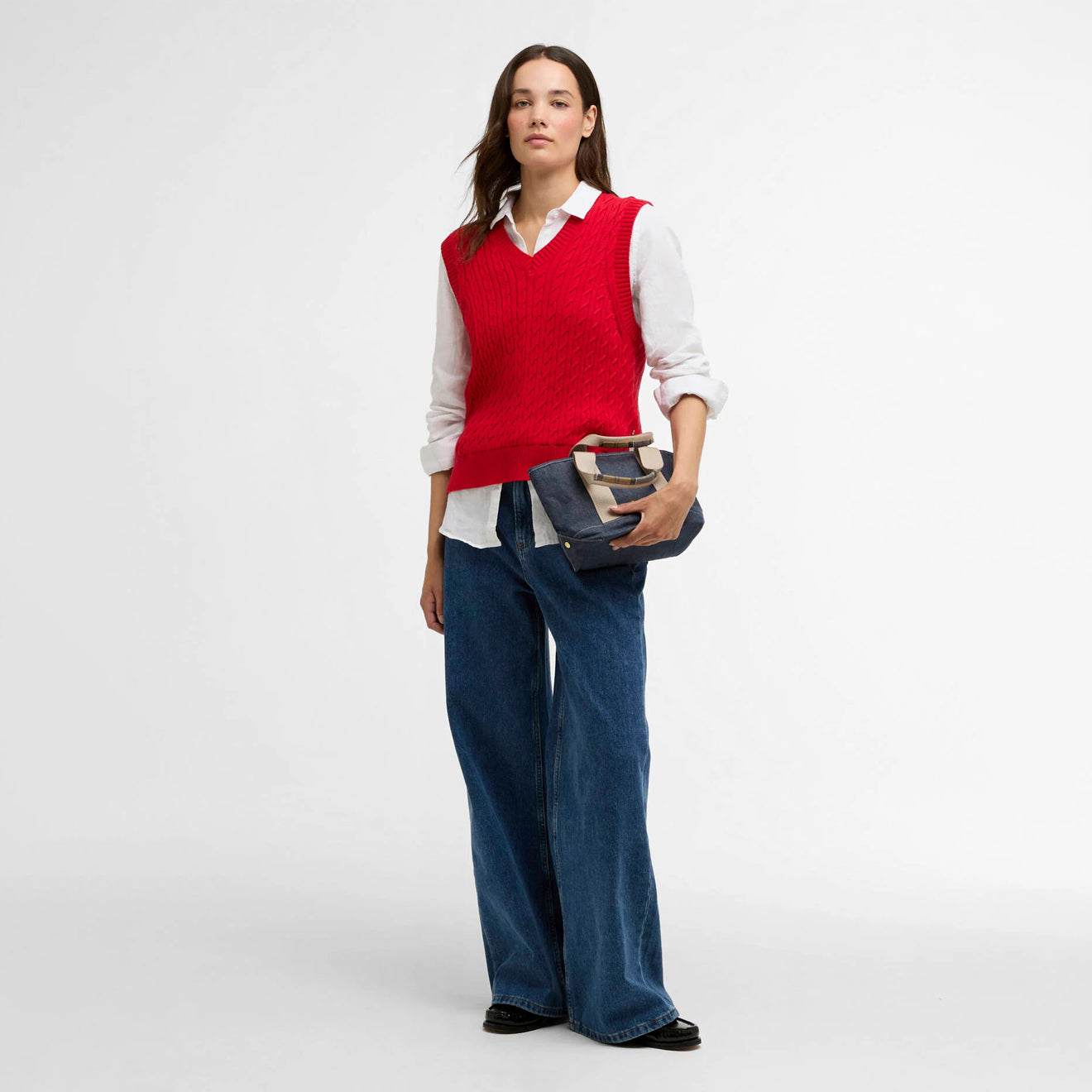 Barbour Womens Hartland Sweater Vest Poppy Red