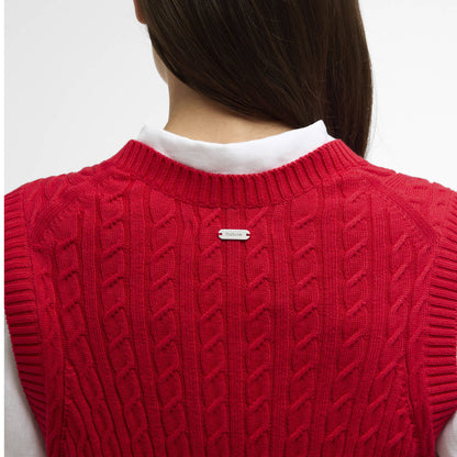 Barbour Womens Hartland Sweater Vest Poppy Red
