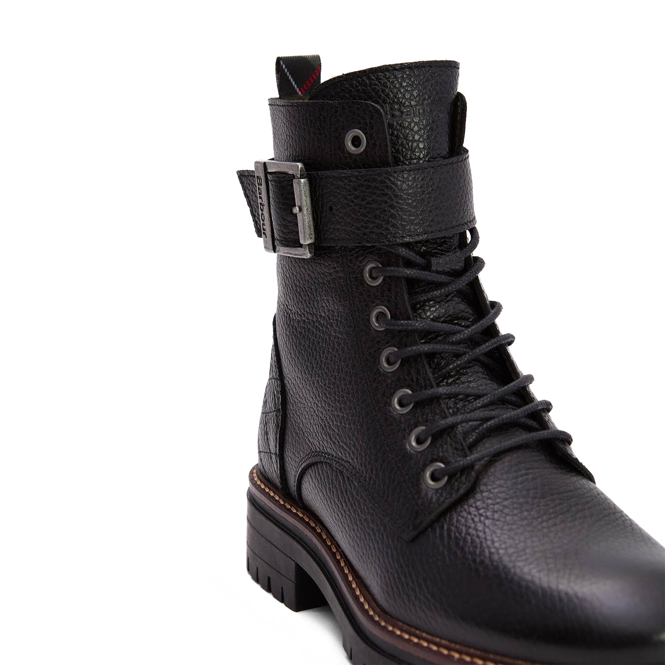 Barbour Womens Heidi Commando Lace Up Boots Black - The Sporting Lodge