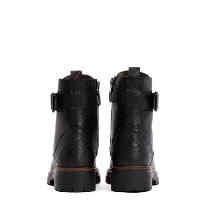 Barbour Womens Heidi Commando Lace Up Boots Black - The Sporting Lodge