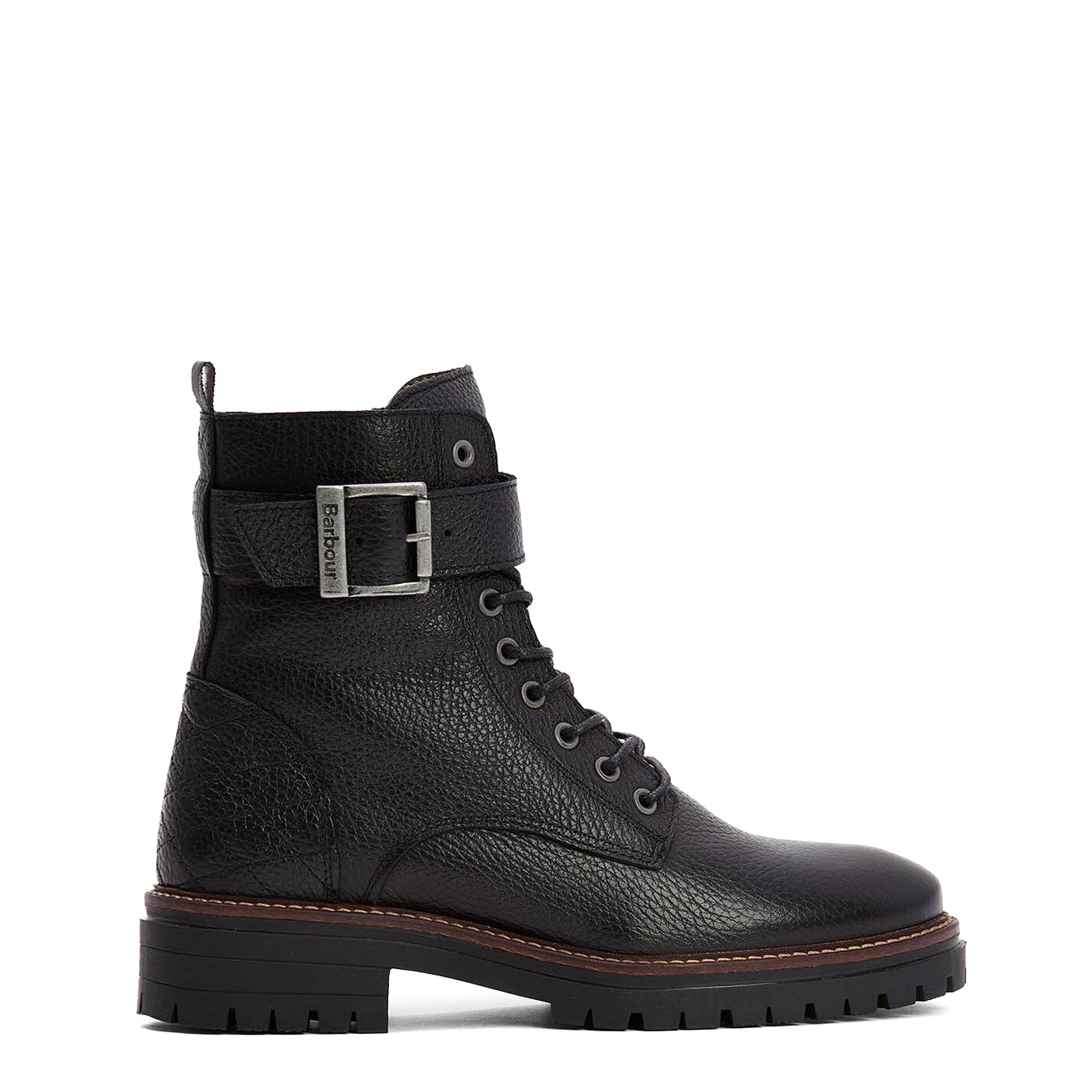 Barbour Womens Heidi Commando Lace Up Boots Black - The Sporting Lodge