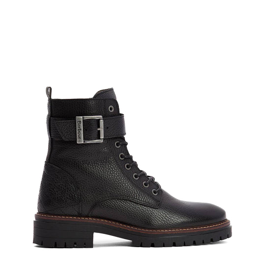 Barbour Womens Heidi Commando Lace Up Boots Black - The Sporting Lodge