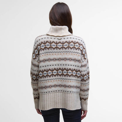 Barbour Womens Helen Fair Isle Roll-Neck Jumper Birch Multi - The Sporting Lodge