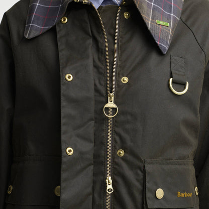 Barbour Womens Icons Tartan Collar Spey Wax Jacket Olive / Classic