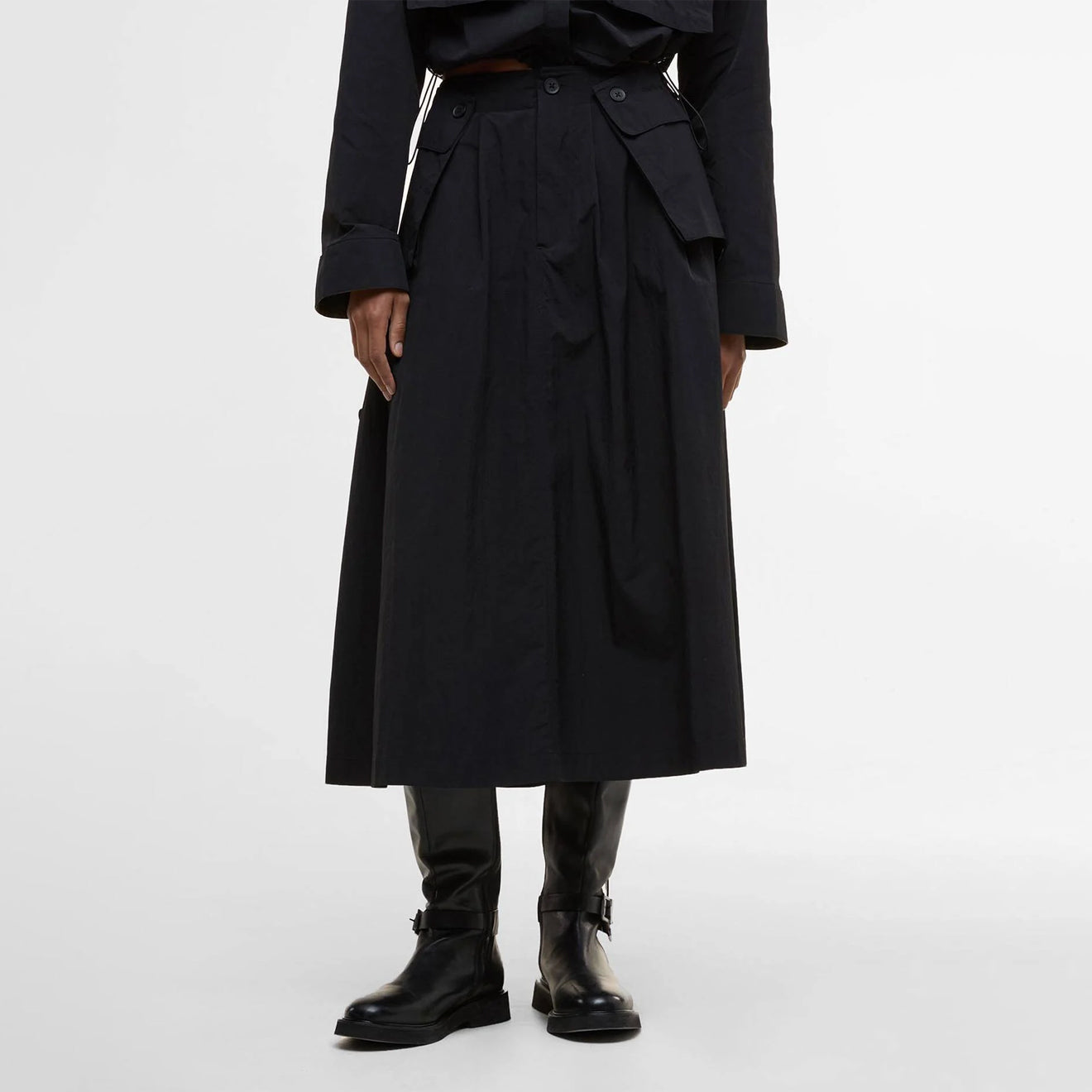 Barbour Womens Imelda Midi Skirt Black - The Sporting Lodge