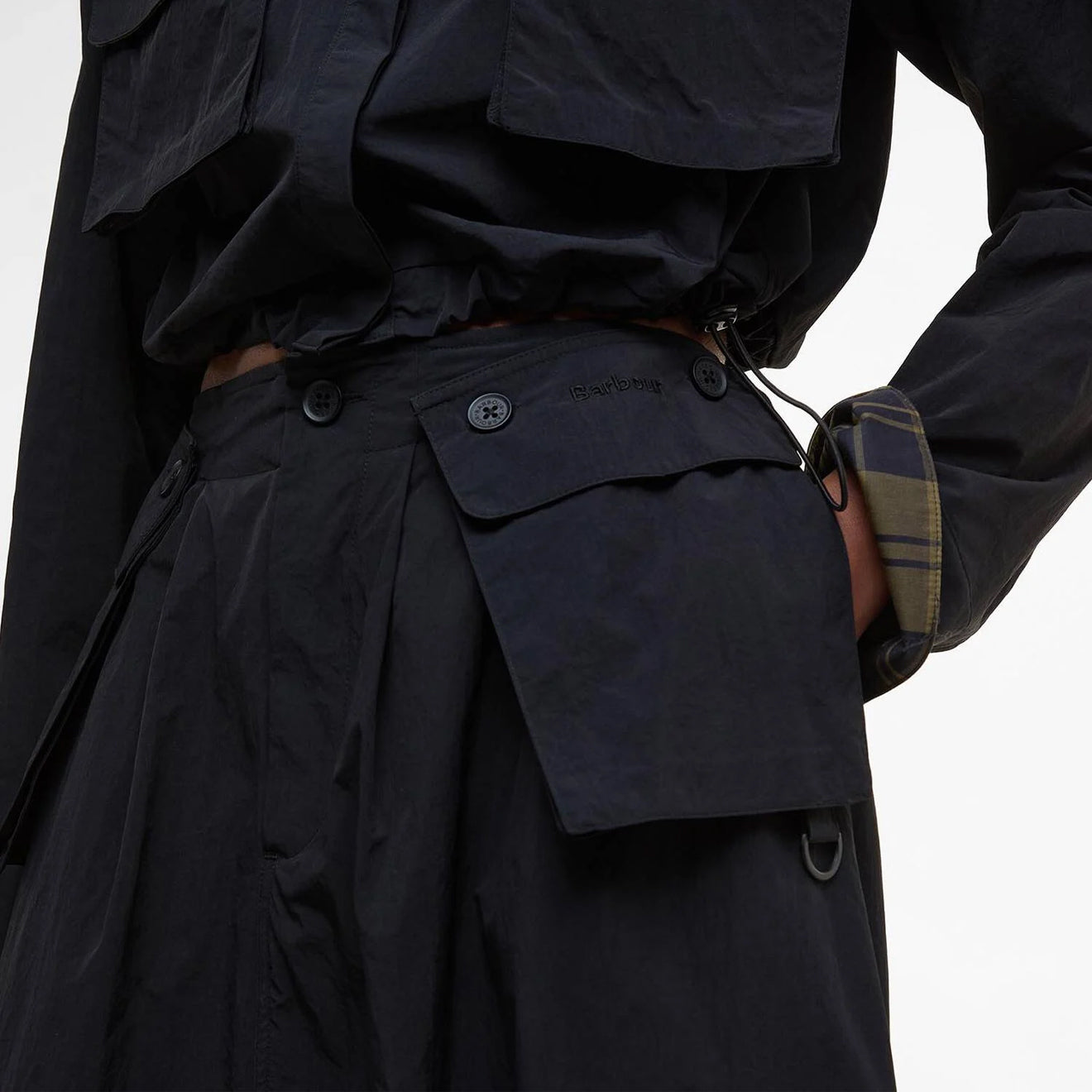 Barbour Womens Imelda Midi Skirt Black - The Sporting Lodge