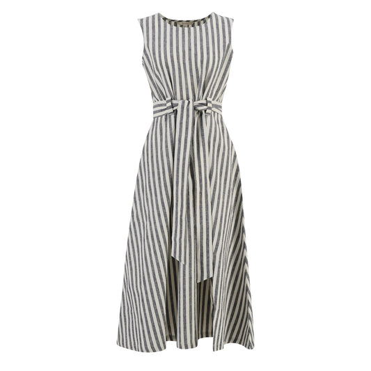 Barbour Womens Inez Midi Dress Dark Navy Stripe