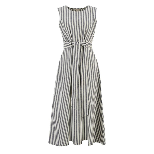 Barbour Womens Inez Midi Dress Dark Navy Stripe