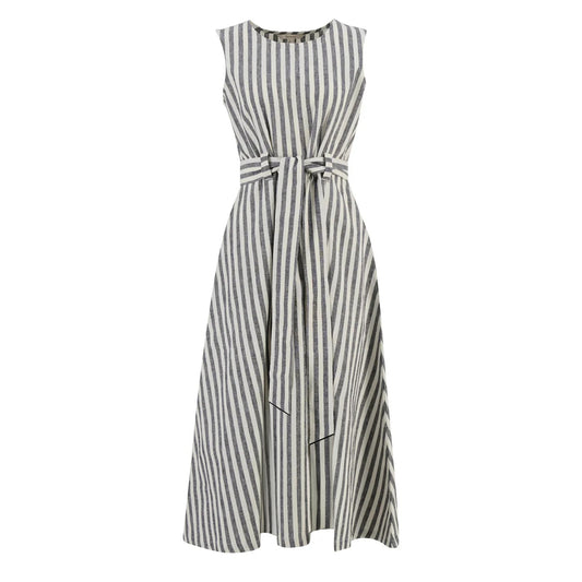 Barbour Womens Inez Midi Dress Dark Navy Stripe