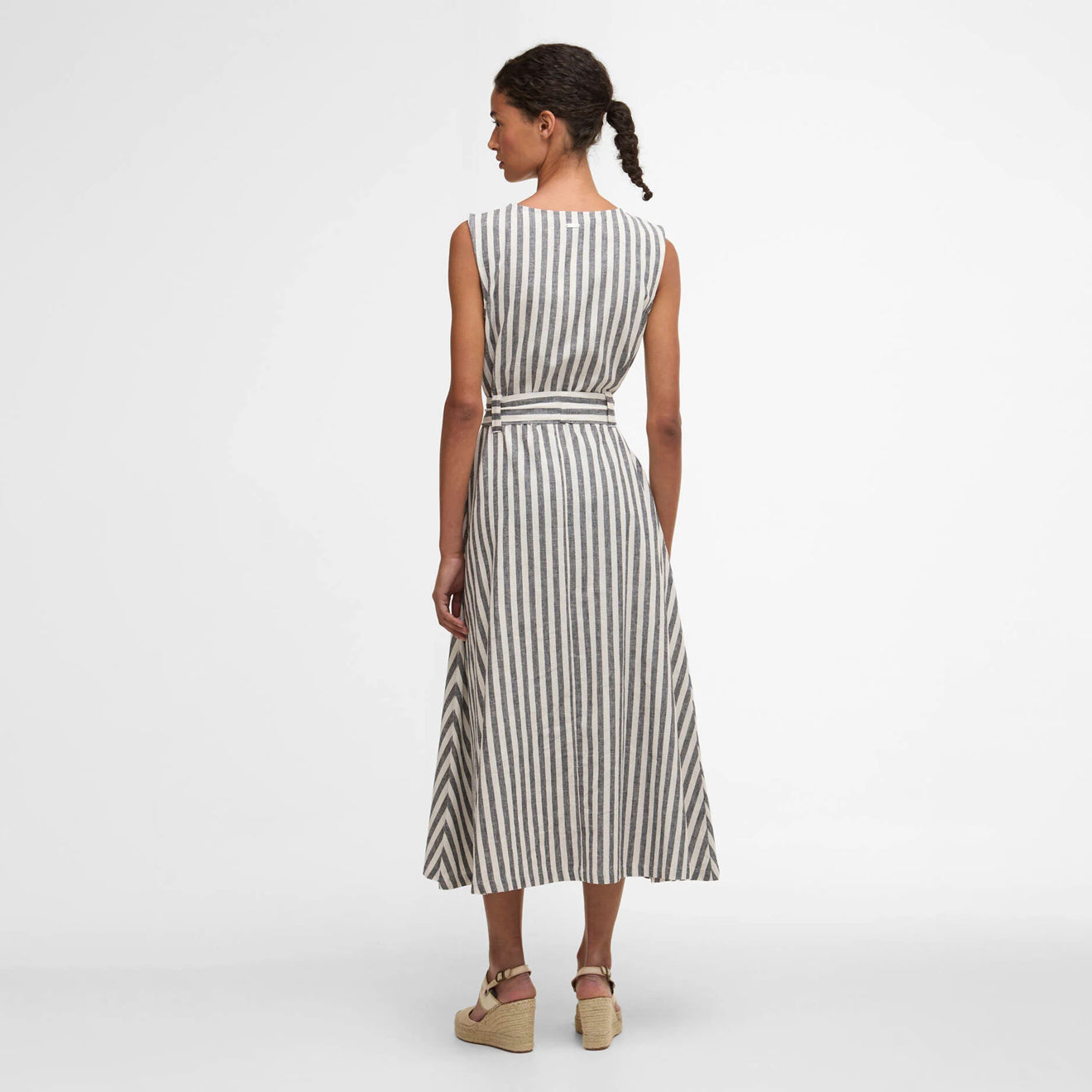 Barbour Womens Inez Midi Dress Dark Navy Stripe
