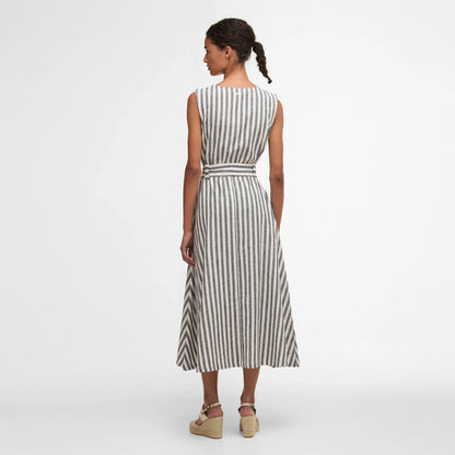Barbour Womens Inez Midi Dress Dark Navy Stripe