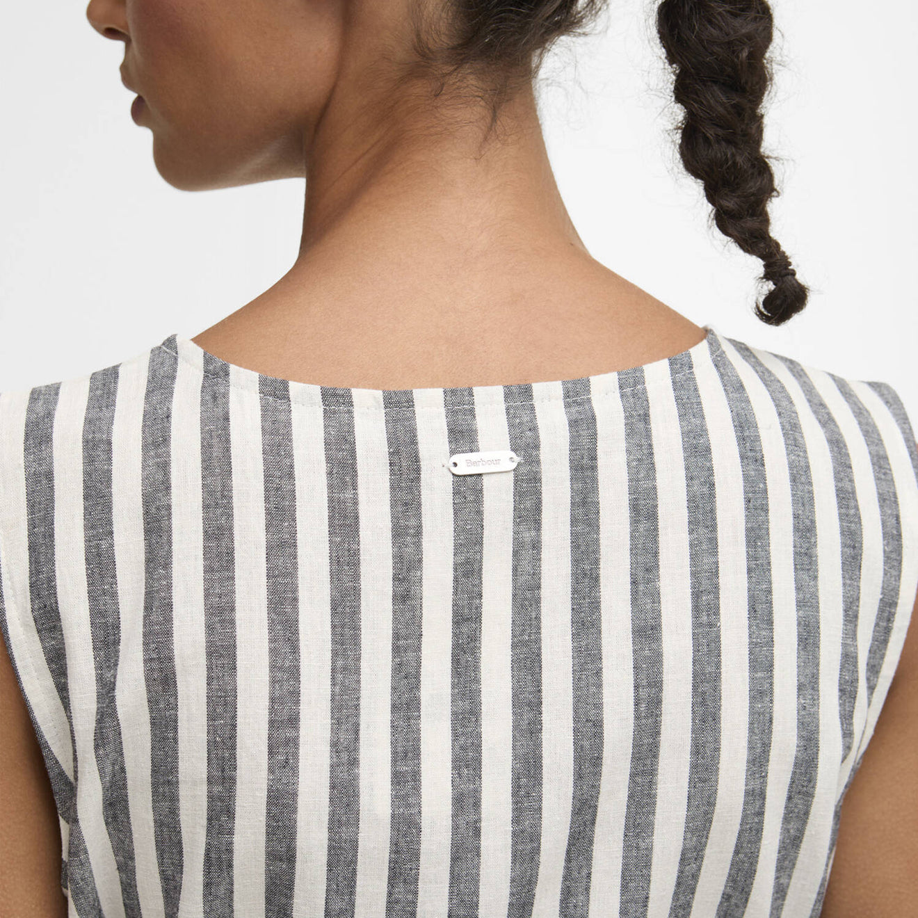 Barbour Womens Inez Midi Dress Dark Navy Stripe