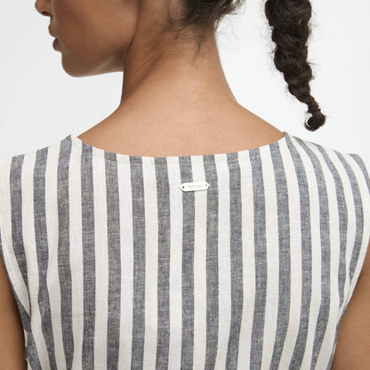 Barbour Womens Inez Midi Dress Dark Navy Stripe