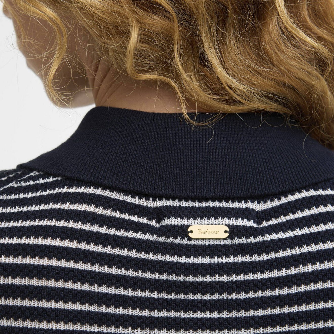 Barbour Womens Inez Striped Collared Jumper Dark Navy Stripe - The Sporting Lodge