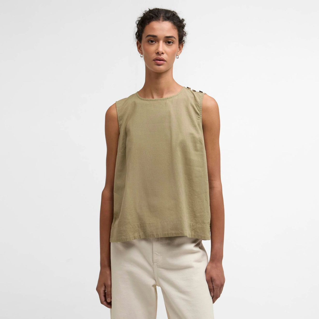 Barbour Womens Josie Top Bleached Olive