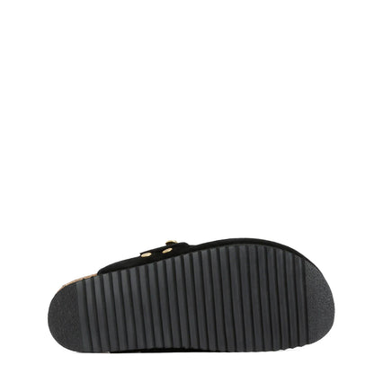 Barbour Womens Kyra Closed Toe Sandal Black Suede