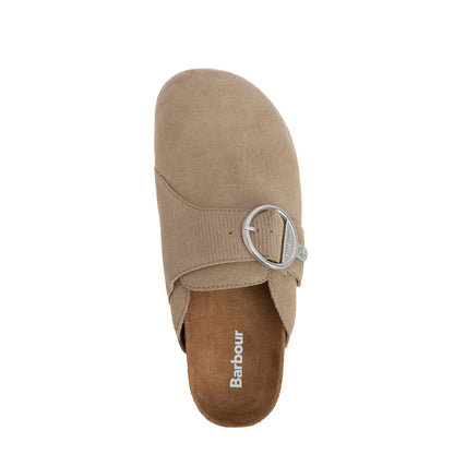Barbour Womens Kyra Closed Toe Sandal Taupe Suede
