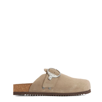 Barbour Womens Kyra Closed Toe Sandal Taupe Suede