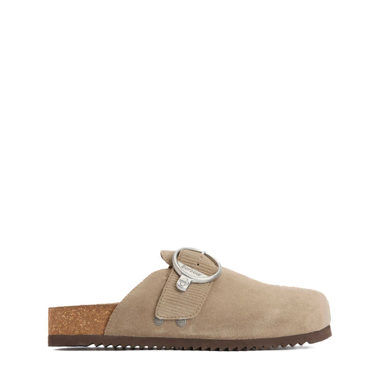 Barbour Womens Kyra Closed Toe Sandal Taupe Suede