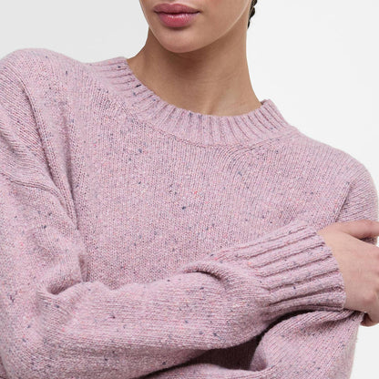 Barbour Womens Lavensdale Crew Knitted Jumper Pink Blush - The Sporting Lodge