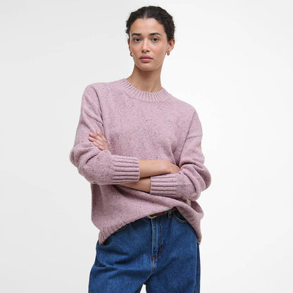 Barbour Womens Lavensdale Crew Knitted Jumper Pink Blush - The Sporting Lodge