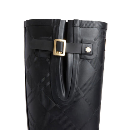Barbour Womens Leighton Tartan Tall Wellington Black