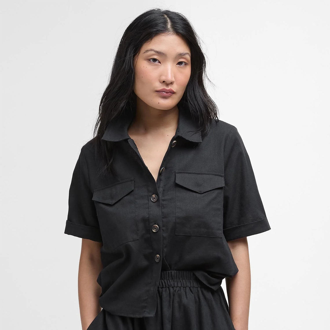 Barbour Womens Luna Shirt Black - The Sporting Lodge