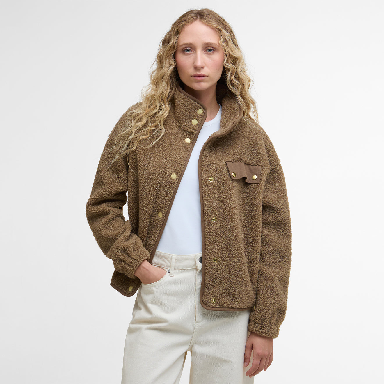 Barbour Womens Mabel Fleece Military Brown