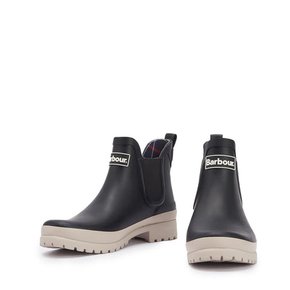 Barbour Womens Mallow Chelsea Welly Black/White Pepper - The Sporting Lodge
