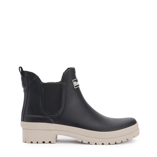 Barbour Womens Mallow Chelsea Welly Black/White Pepper - The Sporting Lodge