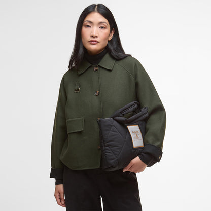 Barbour Womens Mariah Quilted Mini Tote Bag Black/Ancient