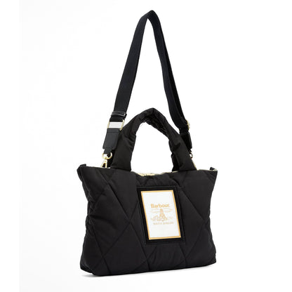 Barbour Womens Mariah Quilted Mini Tote Bag Black/Ancient