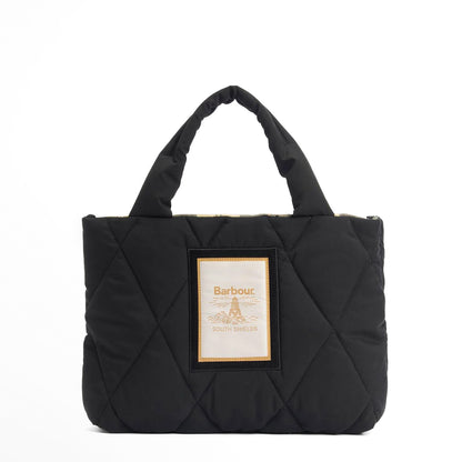 Barbour Womens Mariah Quilted Mini Tote Bag Black/Ancient