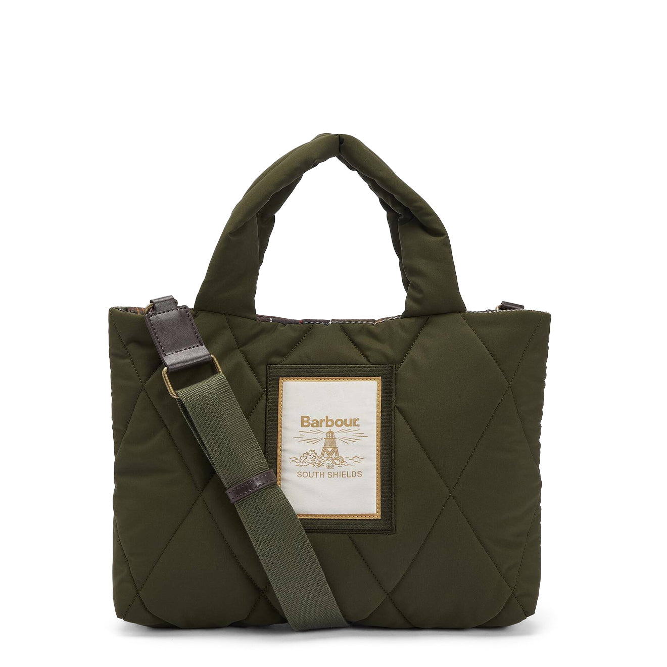 Barbour Womens Mariah Quilted Mini Tote Bag Olive
