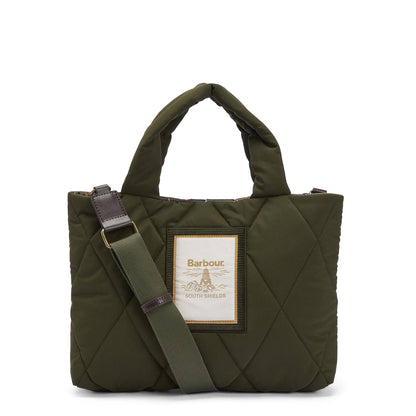 Barbour Womens Mariah Quilted Mini Tote Bag Olive