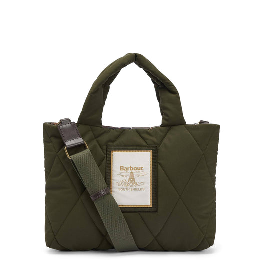 Barbour Womens Mariah Quilted Mini Tote Bag Olive