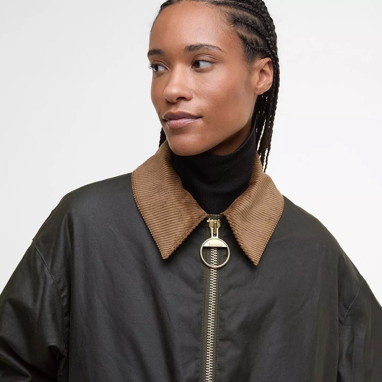 Barbour Womens Maxine Waxed Bomber Jacket Archive Olive - The Sporting Lodge