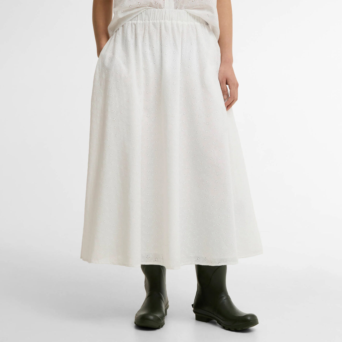 Barbour Womens Melody Midi Skirt White