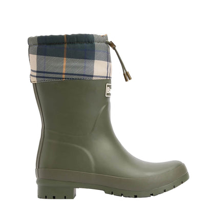 Barbour Womens Mowbray Mid Wellingtons Olive / Ancient Tartan