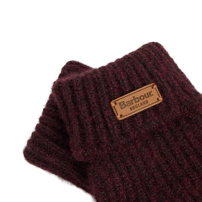Barbour Womens Pendle Knitted Gloves Wine