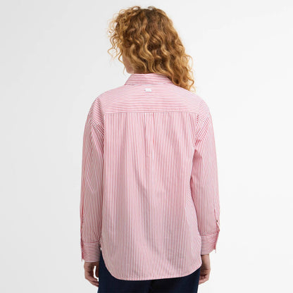 Barbour Womens Polly Striped Relaxed Shirt Poppy Red Stripe